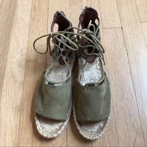 H&M Faux Suede Cutout Espadrilles